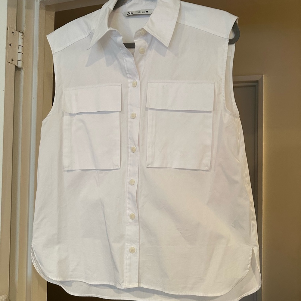 Zara Classic White Collared Shirt